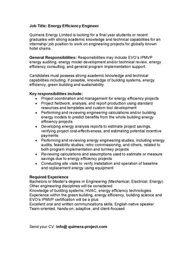 QUIMERA JOB DESCRIPTION